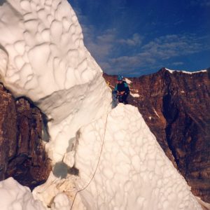 Stephane Cameron on the North Face of Mount Edith Cavell.